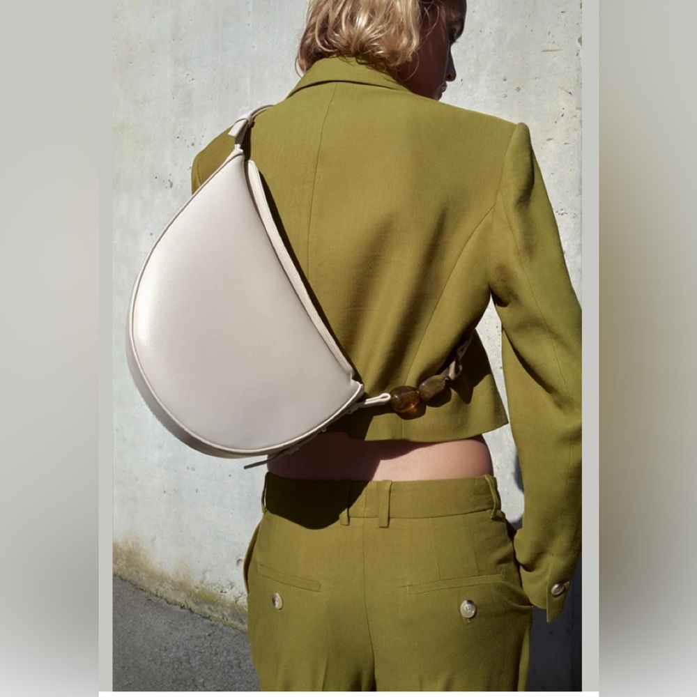 ZARA BEADED ASYMMETRICAL CROSSBODY BAG